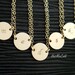 TWO Monograms Disc Necklace, Two GOLD Initial Necklace, Family, Couple Jewelry, Best Friend, Child, Sister, Mother's Necklace