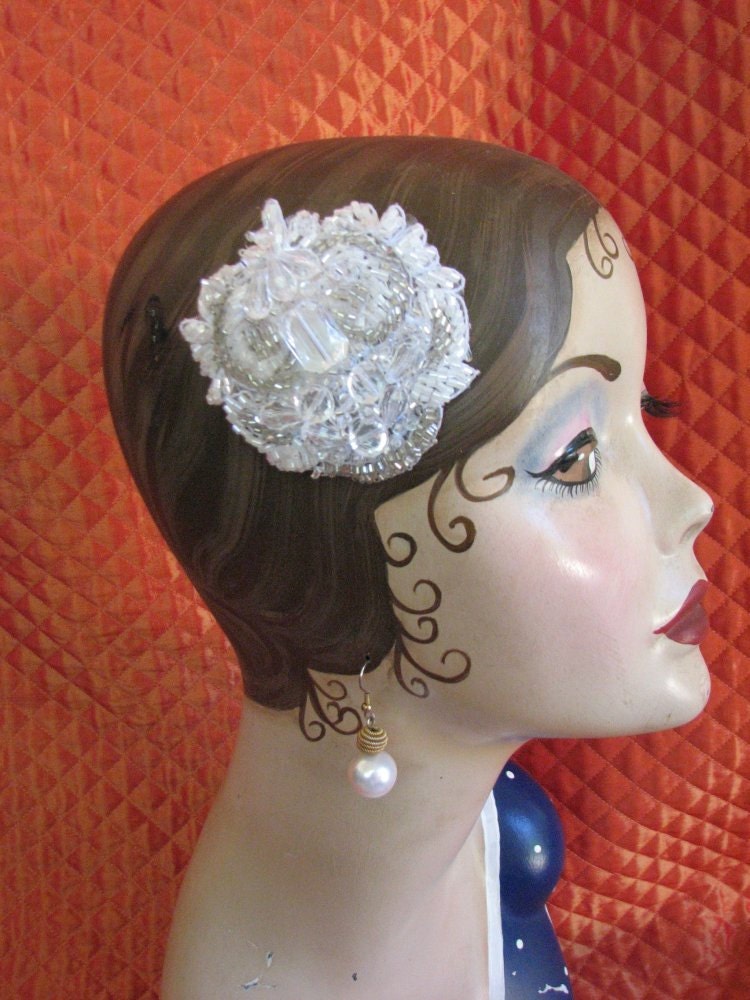 1920s Beaded Headpiece Flapper Fascinator - Lanvinesque