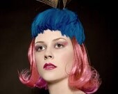 Hat - Headpiece Fascinator Feathers - Mrs. Peacock....