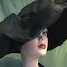Hat - Big Black Straw Hat - Kentucky Derby Hat