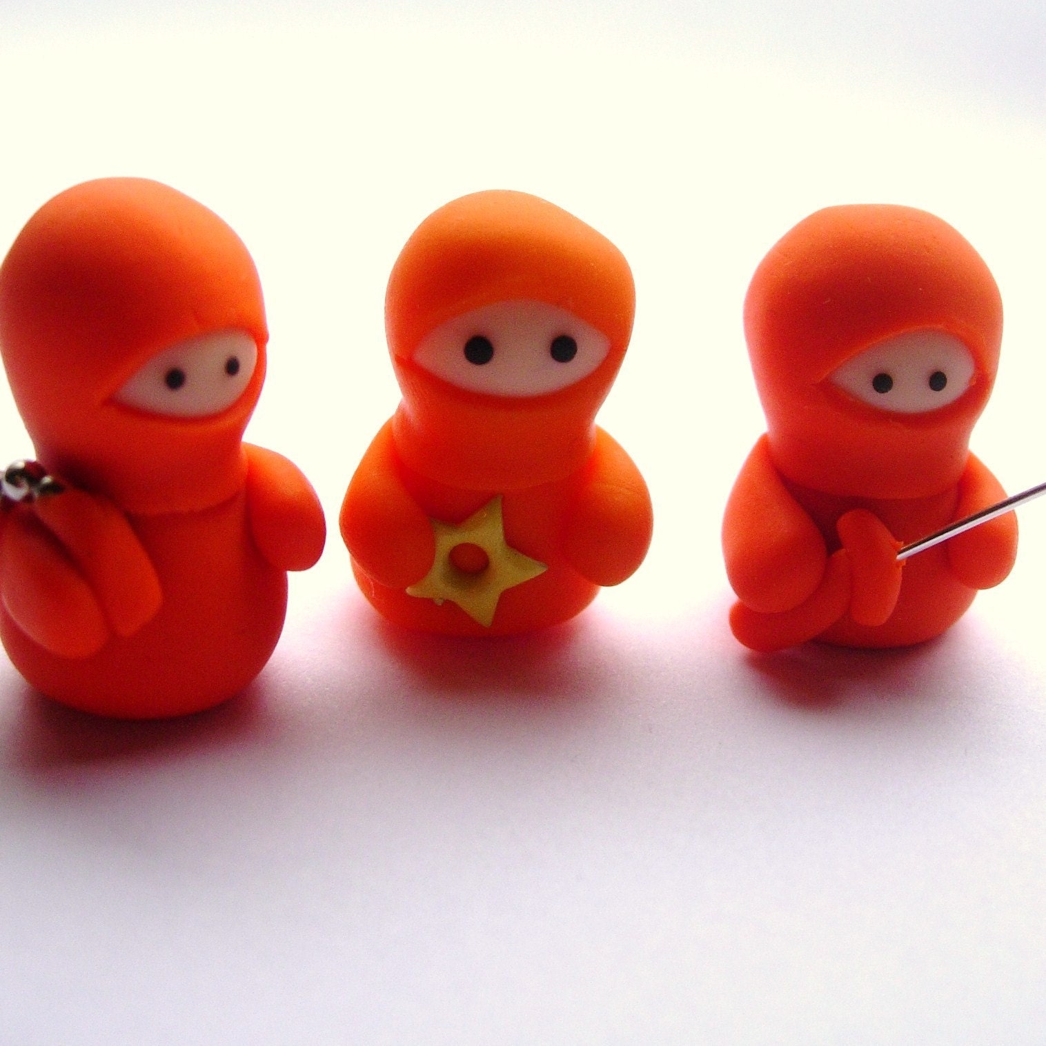Set of 3 Little Orange Ninja Companions