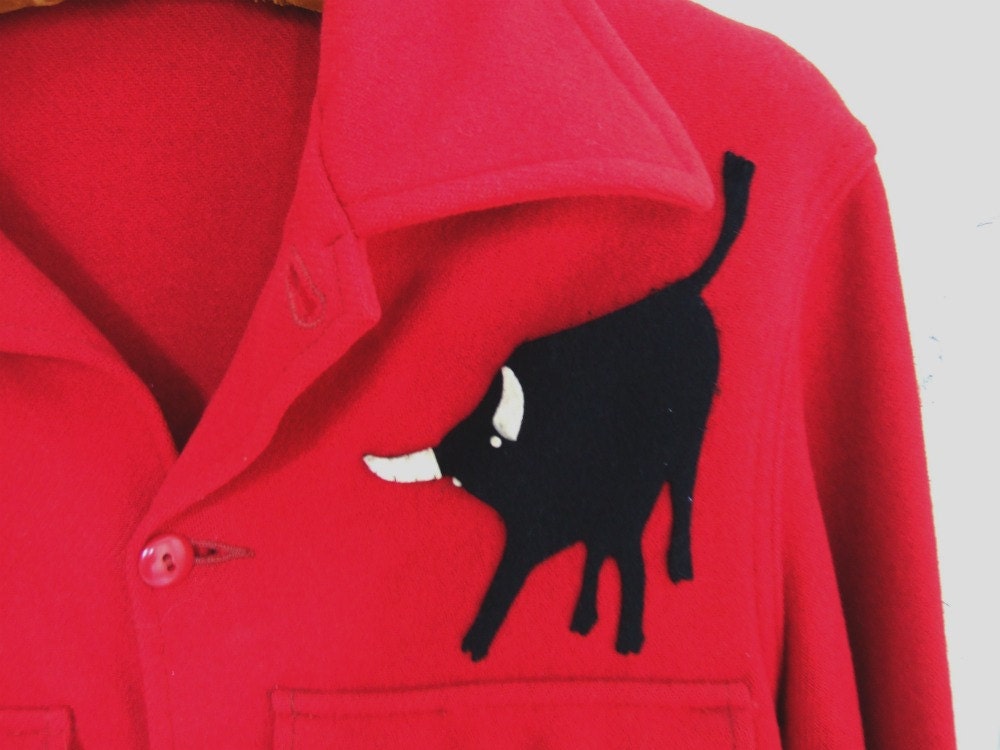 VINTAGE red WOOL Boy Scout Jacket with the Philmont by jennyelkins