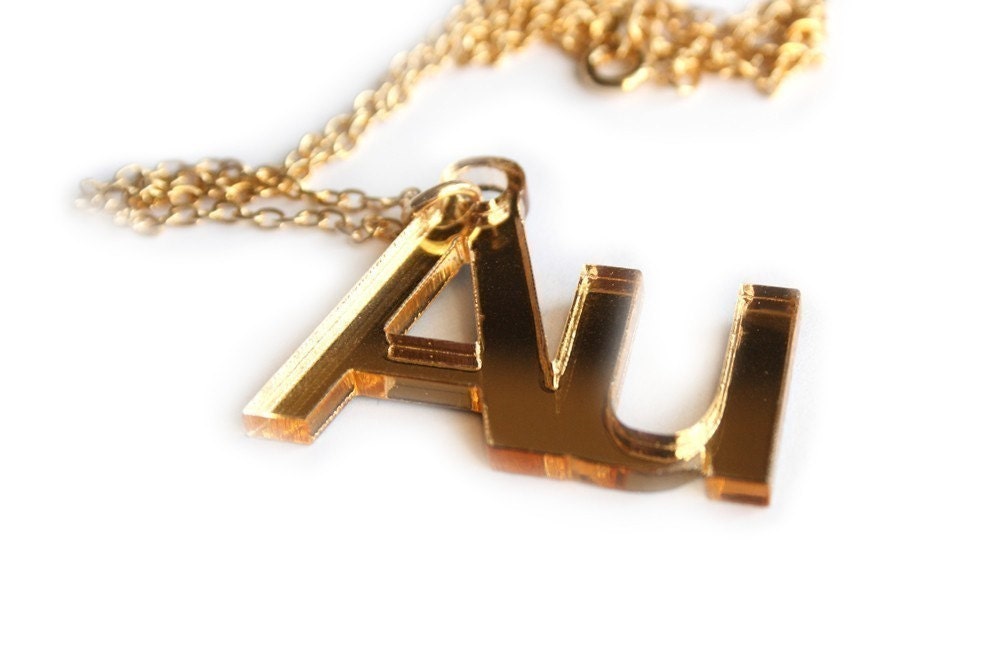 Au Necklace Science Chemical Element Gold Mirror geek
