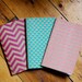Chevron Triangle Scallops Notebooks Set of 3 Screen Printed Pocket Moleskine Cahier