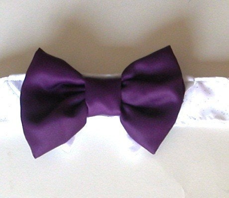 Purple Eggplant Formal Wear Bow Tie for your dog or cat