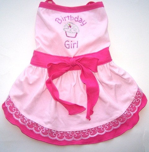 Dog Dresses:Birthday Girl Dog Dress Sizes Small Medium Large X Large