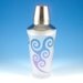 Cocktail Shaker - Spiral Waves - Blue and Purple - Custom Painted and Etched Glass