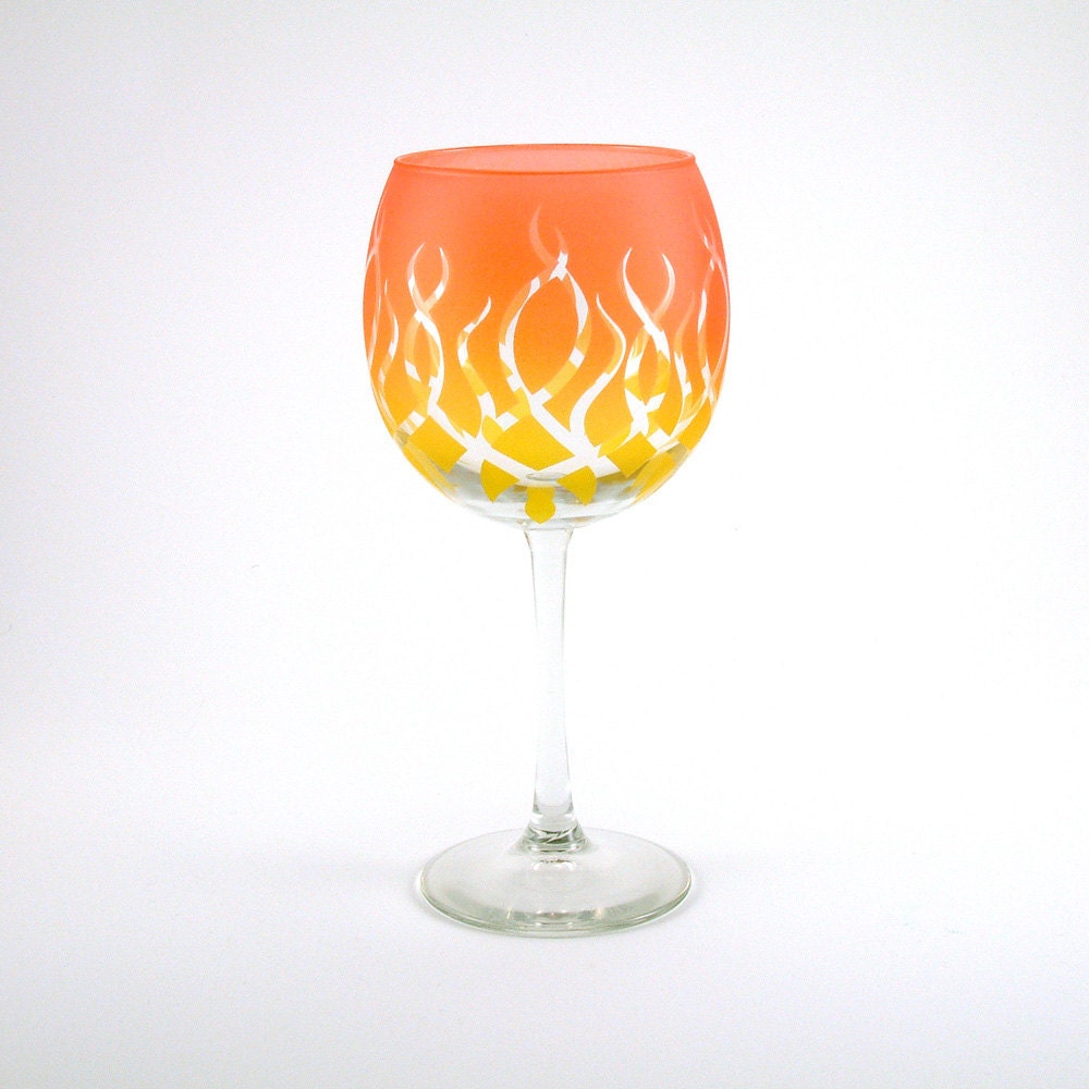 Wine Glasses - Strands - Set of 4 - Custom Painted Glassware