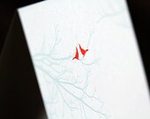 Red Birds Letterpress Stationery - set of 12 folded cards