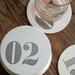Wedding Table Number Coasters: Double Digit Letterpress Coasters (20ct)