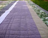 Modern Bed Quilt.  Clean and Fresh.  Hand Quilted. OOAK