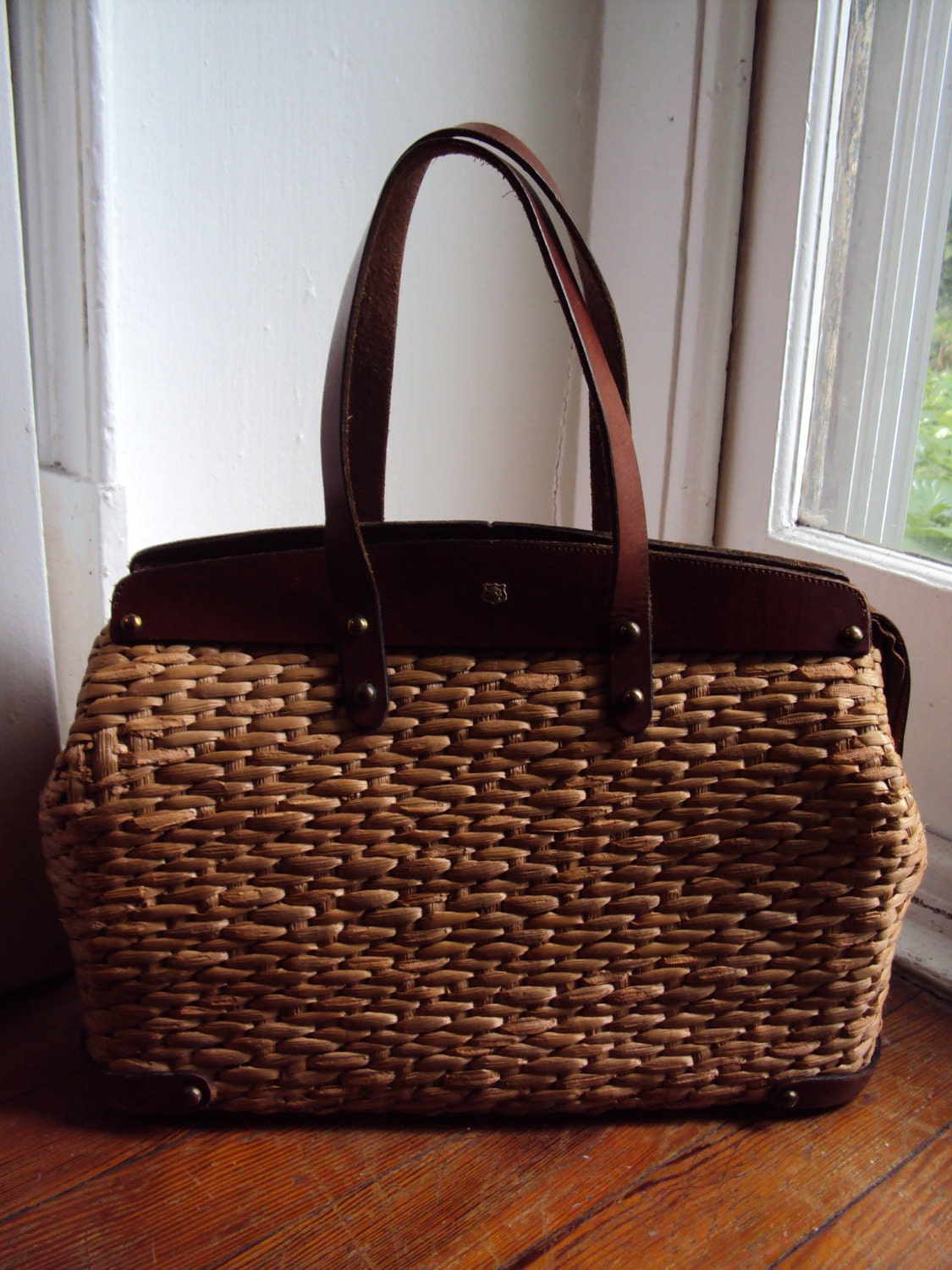 Vintage 60s John Romain Fishing Basket Handbag Purse
