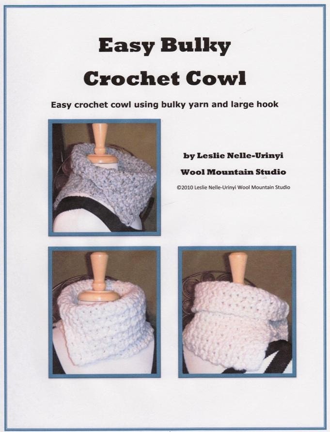 Easy Bulky Crochet Cowl E Pattern pdf file Permission to sell items made from this pattern
