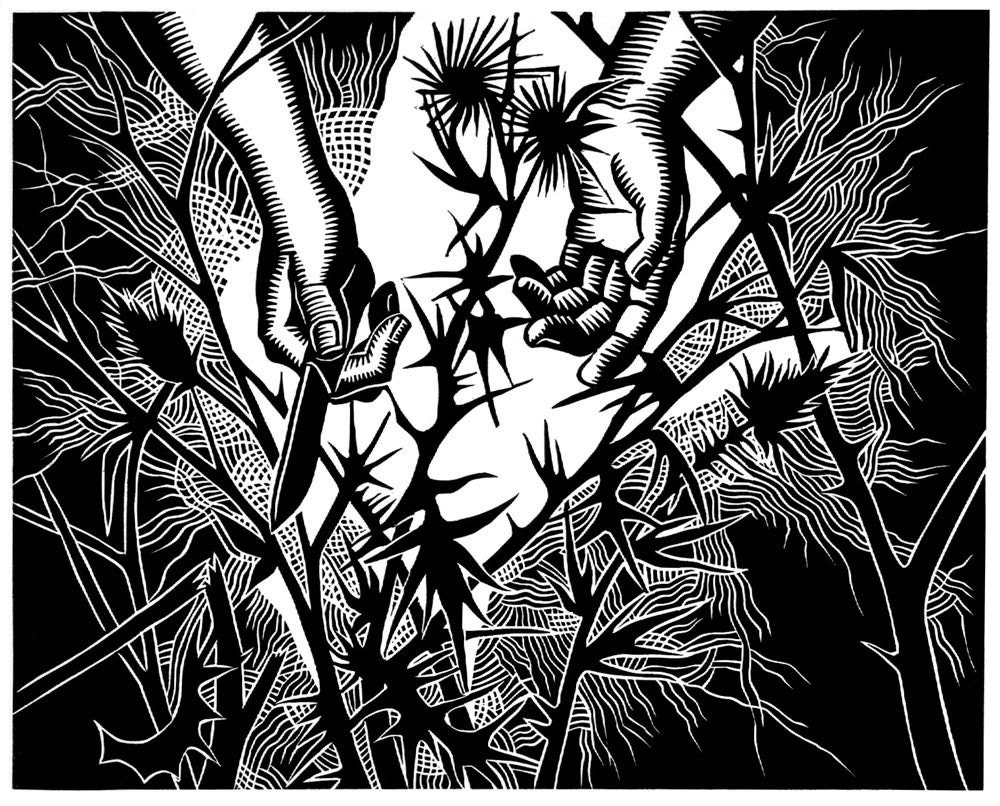 THISTLE II linocut