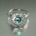 THE SECRET DELIGHT 14k gold Blue Zircon engagement ring