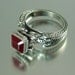 CARYATID Silver Ring with octagon Ruby