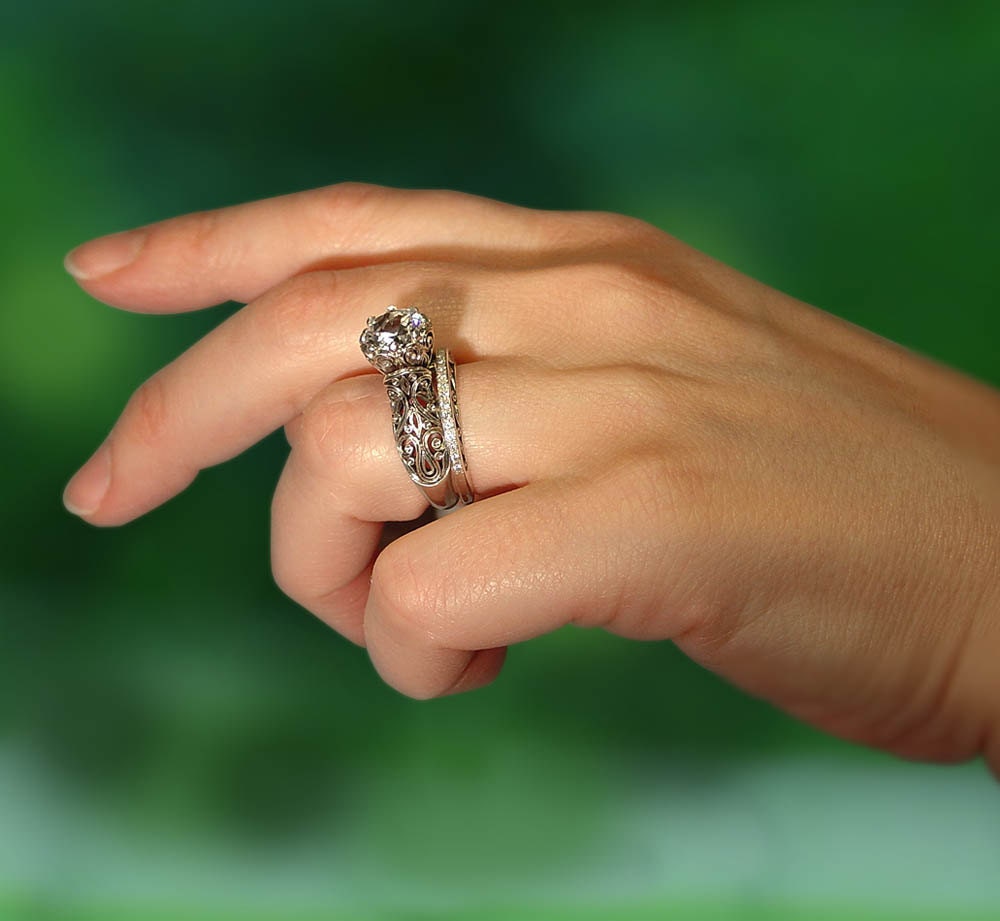 The ENCHANTED PRINCESS White Sapphire 14K gold engagement ring