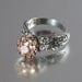 The ENCHANTED PRINCESS engagement ring in silver and 14k rose gold with Morganite RESERVED for Noelle - 1st payment