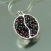 Small JUICY POMEGRANATE garnet silver pendant