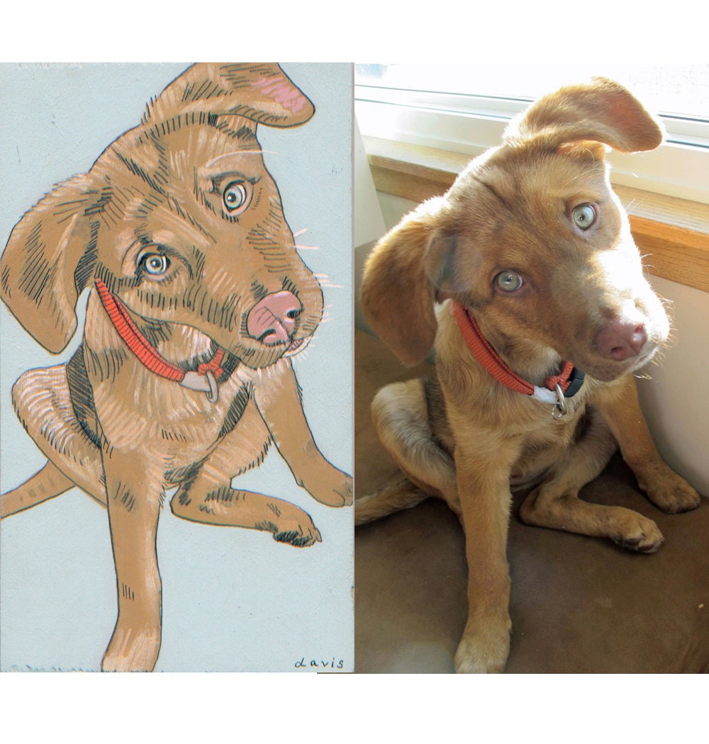 ON HOLD - Custom Pet Portrait -painted from a photo of your pet