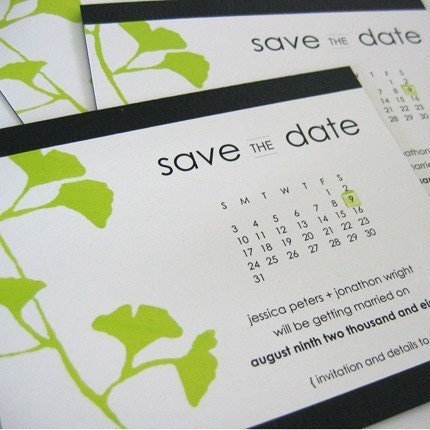 Ginkgo Print Save the Date Cards set of 25