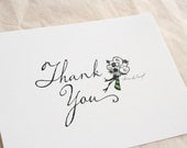 50 Wedding Thank You Card with customized text flat single sided style