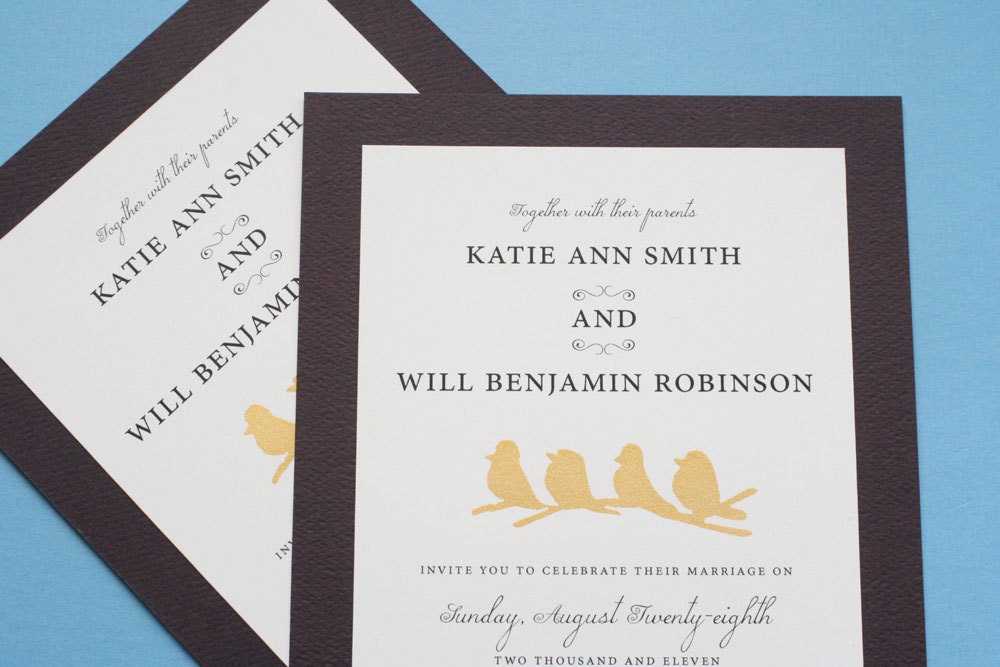 Bird Wedding Invitations for a fall spring summer wedding