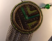 Progress Marches On Bead Embroidered Pendant and Necklace