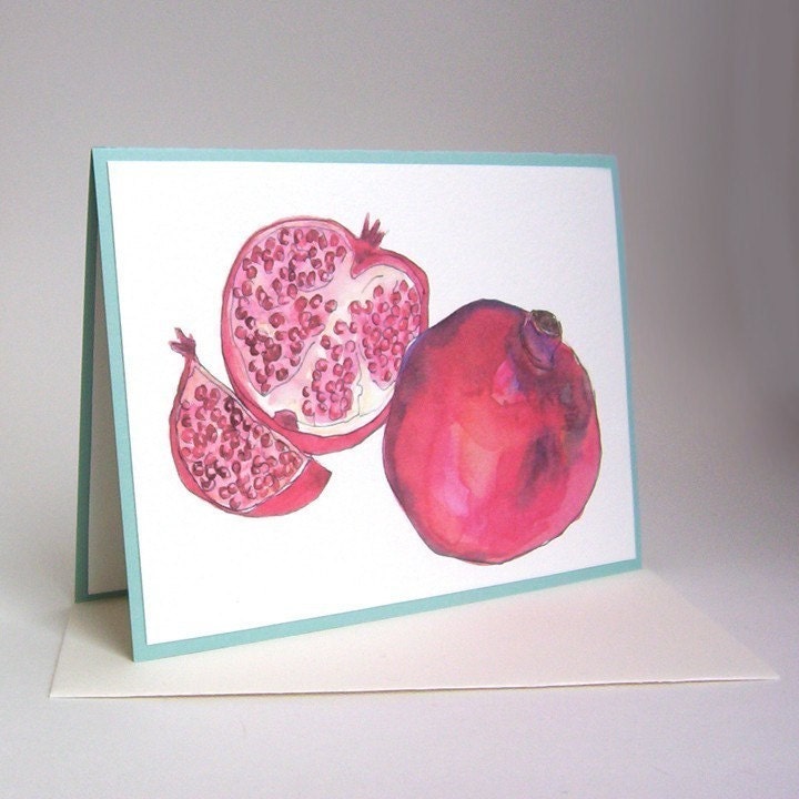 Cards - Pomegranates, set of 4 - FREE USA Shipping