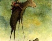 A Gentle Notion 5x7 fine art giclee print reproduction of an original watercolor and ink illustration