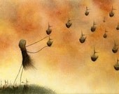 These With A Thousand Small Intentions fine art giclee print reproduction of an original watercolor and ink illustration