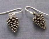 Pine Cone Earrings - Sterling Silver Earwires