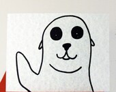 SEAL LATER Goodbye Moving Away Seal Waving Greeting Card