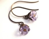Fluted Flowers in Lavender - Artisan Hand-Rendered Earrings
