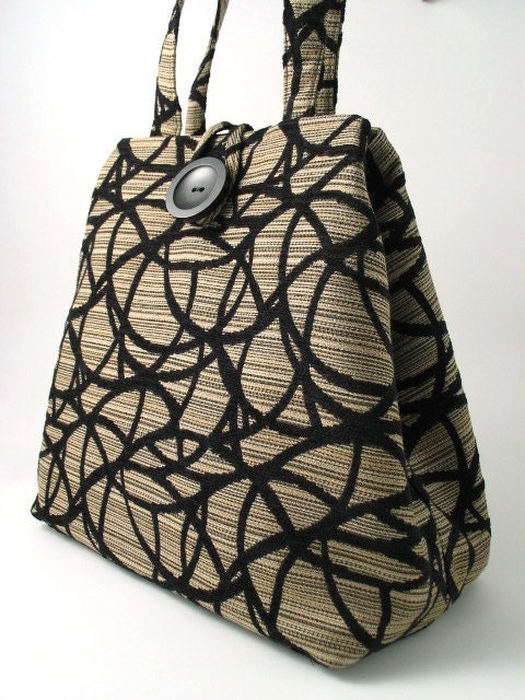 black tapestry tote ,diaper bag, laptop bag, handbag, purse ,shoulder bag