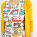 Printed vintage sewing machines t-shirt for women