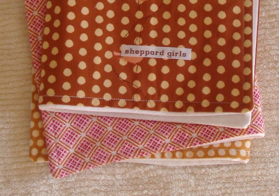 Little Birdie burp cloth trio