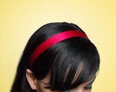 RED Silk 1 Inch Skinny Soft Fabric Headband