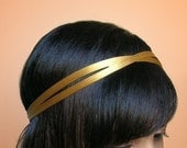 GOLD Satin Double 1/4 Inch Soft Fabric Headband