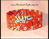 Hippie Love Headband,  Daisy Hair Band, Flower Power, Groovy Hair Accessory, Wide
