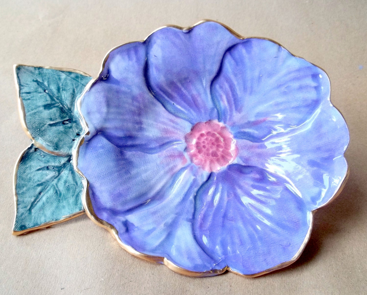 Purple Flower Ceramic Bowl