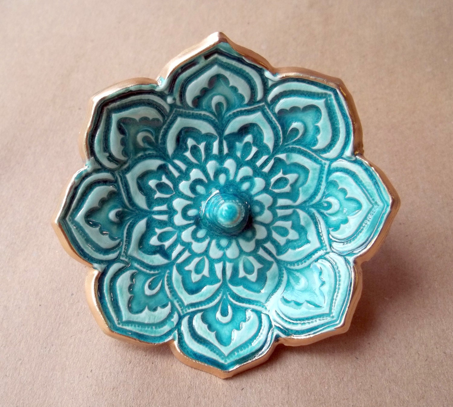 Malachite Lotus Ring Holder Bowl