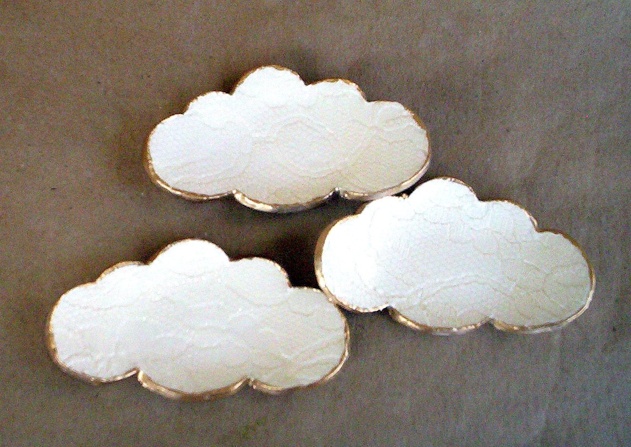 THREE Lace Ceramic Cloud Ring Bowls - dgordon