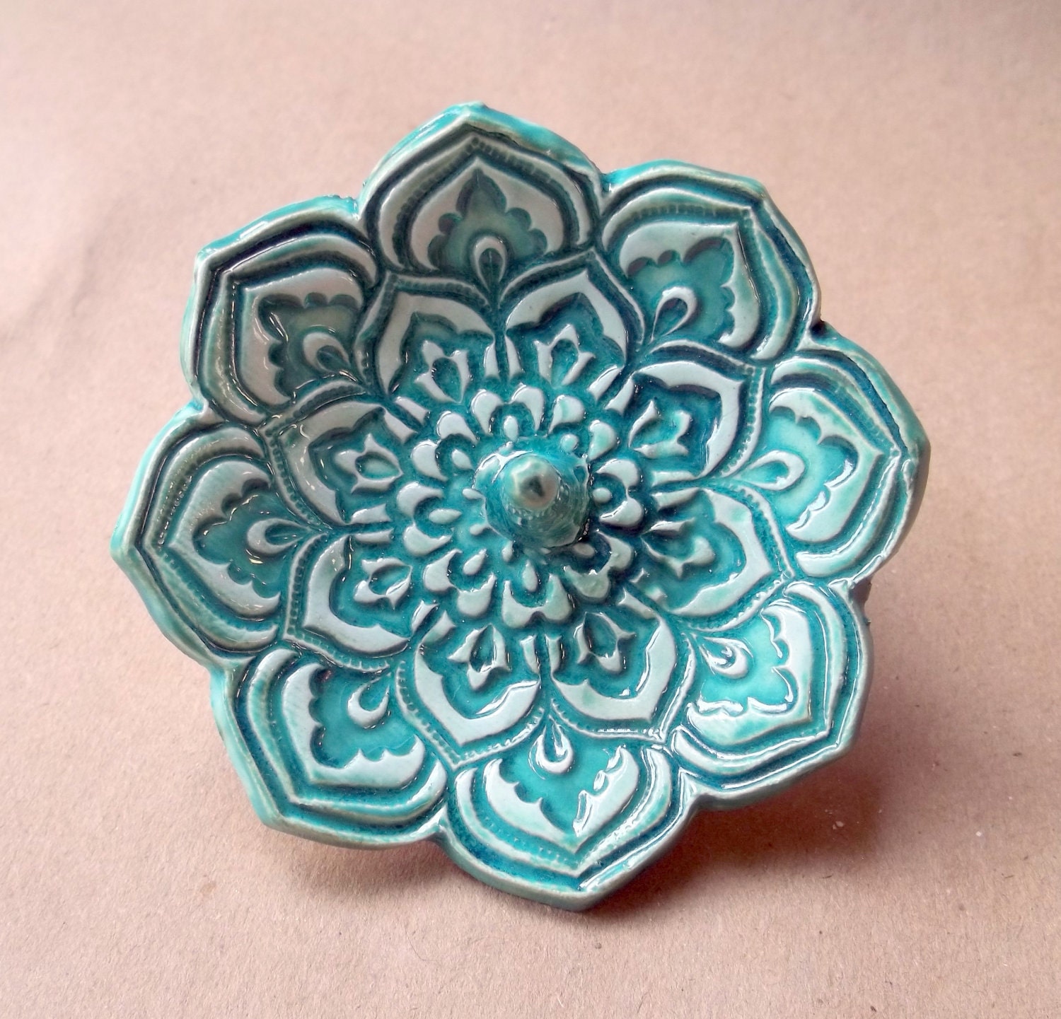 Malachite Lotus Ring Holder Bowl