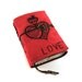Handmade leather journal, Suede, Love