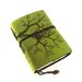 Leather journal, Green, Notebook: Twigs