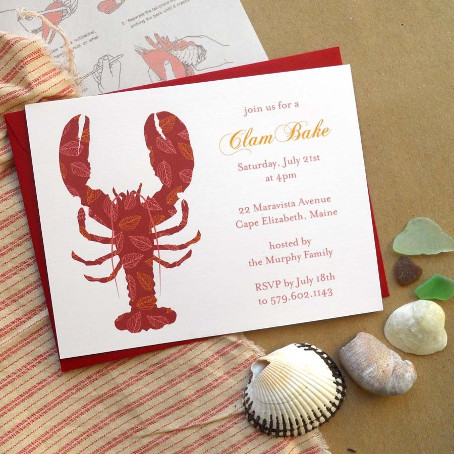 Clam Bake Invites - Set of 10