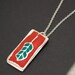 FEATHER necklace, skinny rectangular resin filled siver pendant, eco-friendly.  Handcrafted by Chocolate and Steel.