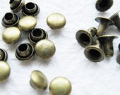 100 set of tiny 2 mm Metal round rivet rapid Studs - Antique Brass