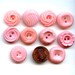 Lot of 10 1940s Dress Buttons PINK Different Designs 3\/4 inch size 5669